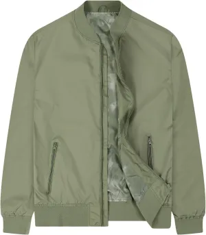 Men's Bomber Jacket Casual Solid Full Zip Long Sleeve Outwear Loose Fit Outdoor Exercise Fall Jackets