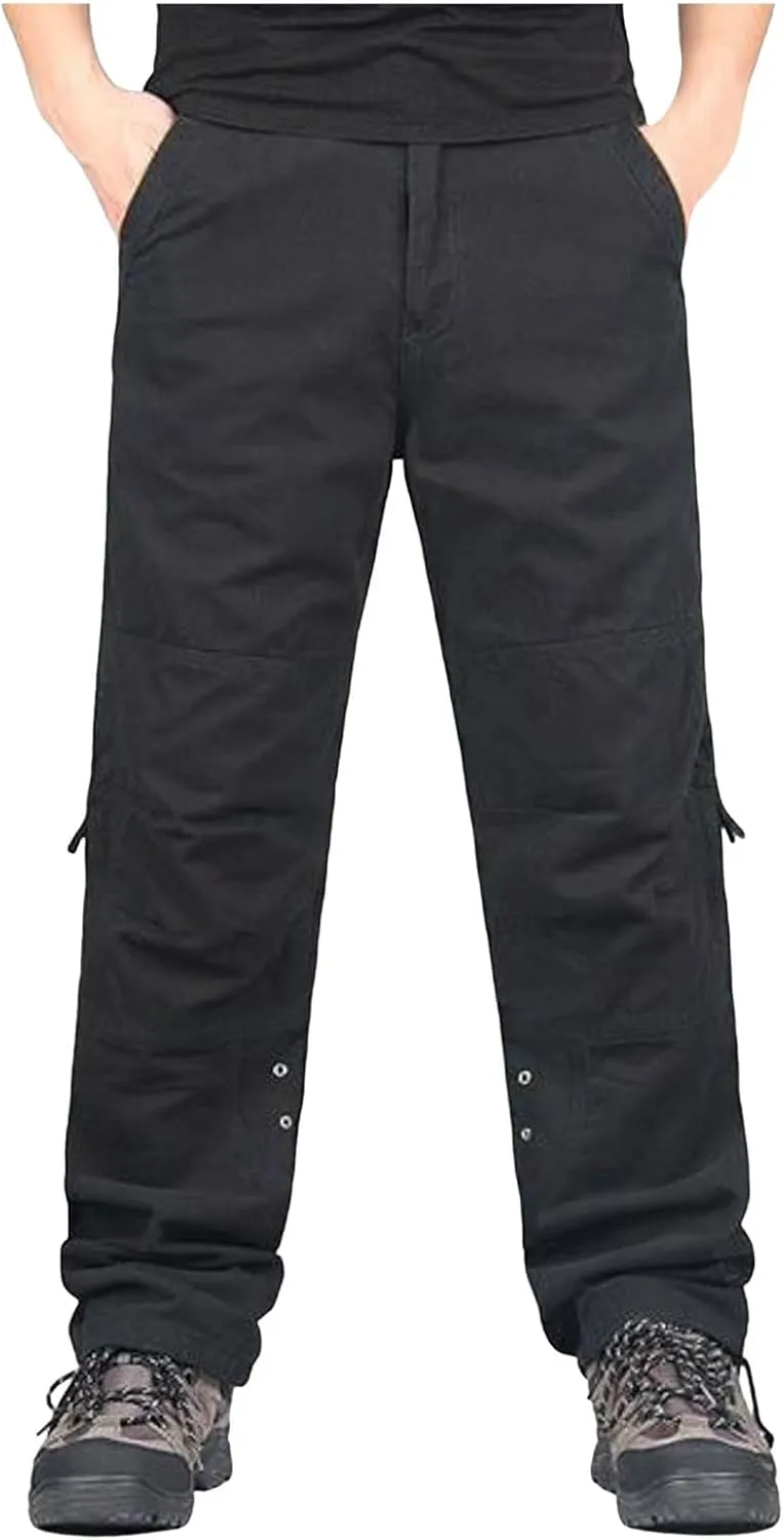 Mens Cargo Pants Relaxed Fit Work Hiking Pants Stretch Tactical Pants Lightweight Outdoor Travel Pants Multi Pockets Pants