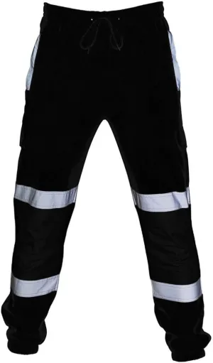 Mens Casual Cargo Pants Hi Vis Viz Reflective Overalls High Visibility Safe Work Pants Outdoor Hiking Trousers Big and Tall