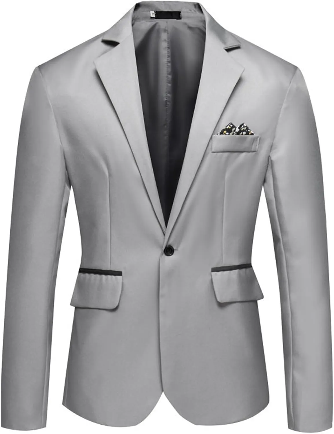 Mens Casual Slim Fit Suit Blazer Jackets One Button Daily Blazer Solid Business Wedding Work Party Coat Outwear Top