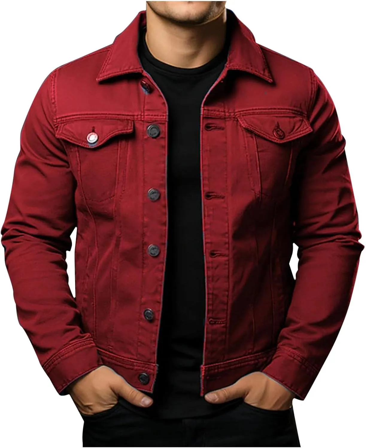 Men's Corduroy Jacket Sherpa Lined Fleece Trucker Jackets Fashion Turn-down Collar Jacket Warm Winter Coat Jacket