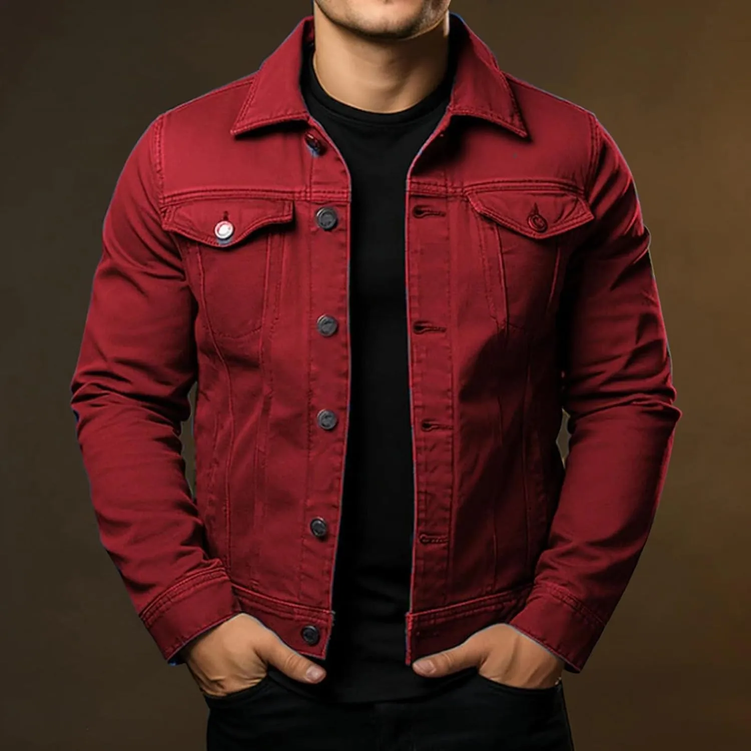 Men's Corduroy Jacket Sherpa Lined Fleece Trucker Jackets Fashion Turn-down Collar Jacket Warm Winter Coat Jacket