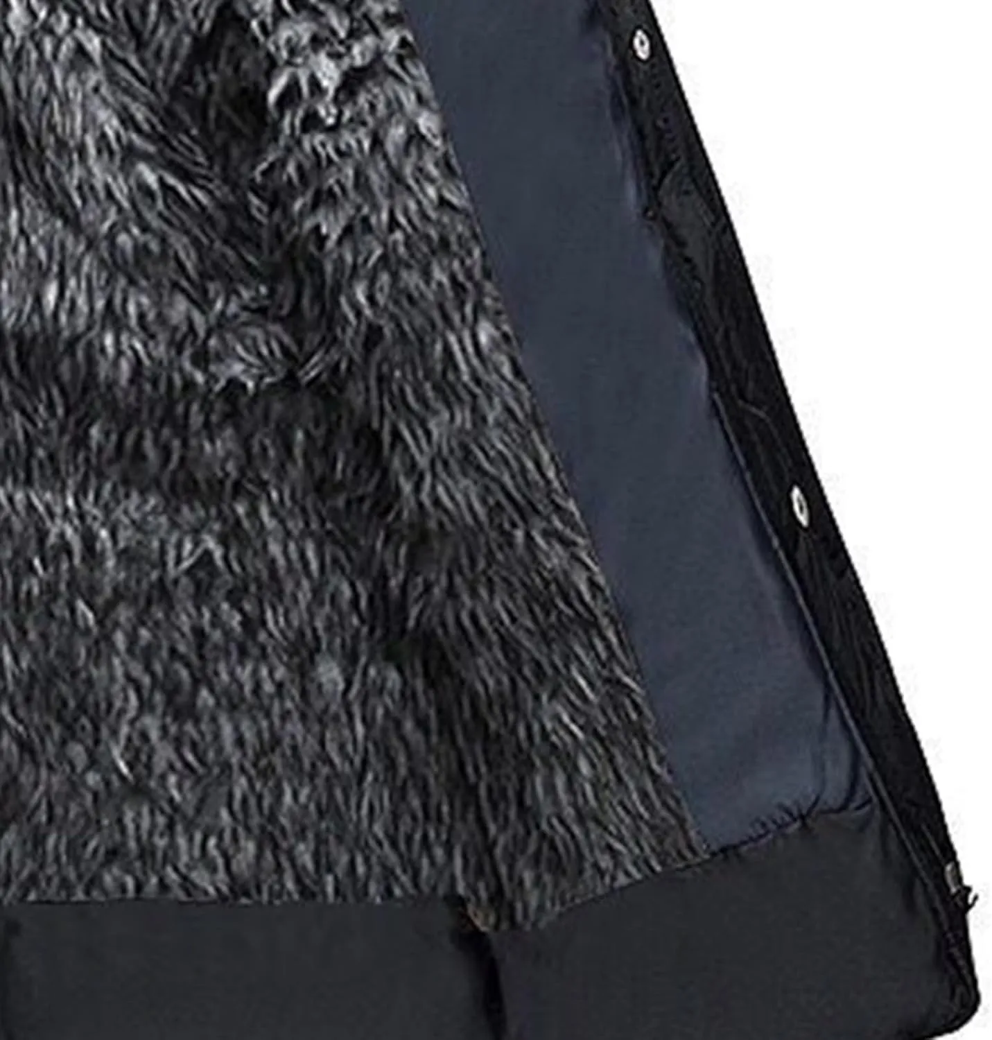 Men's Fleece Lined Puffer Jacket Winter Down Coat with Removable Hood