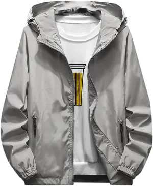 Men's Jackets Rain Windbreaker Lightweight Shell Raincoat With Hood For Golf Hiking Travel, M-7XL