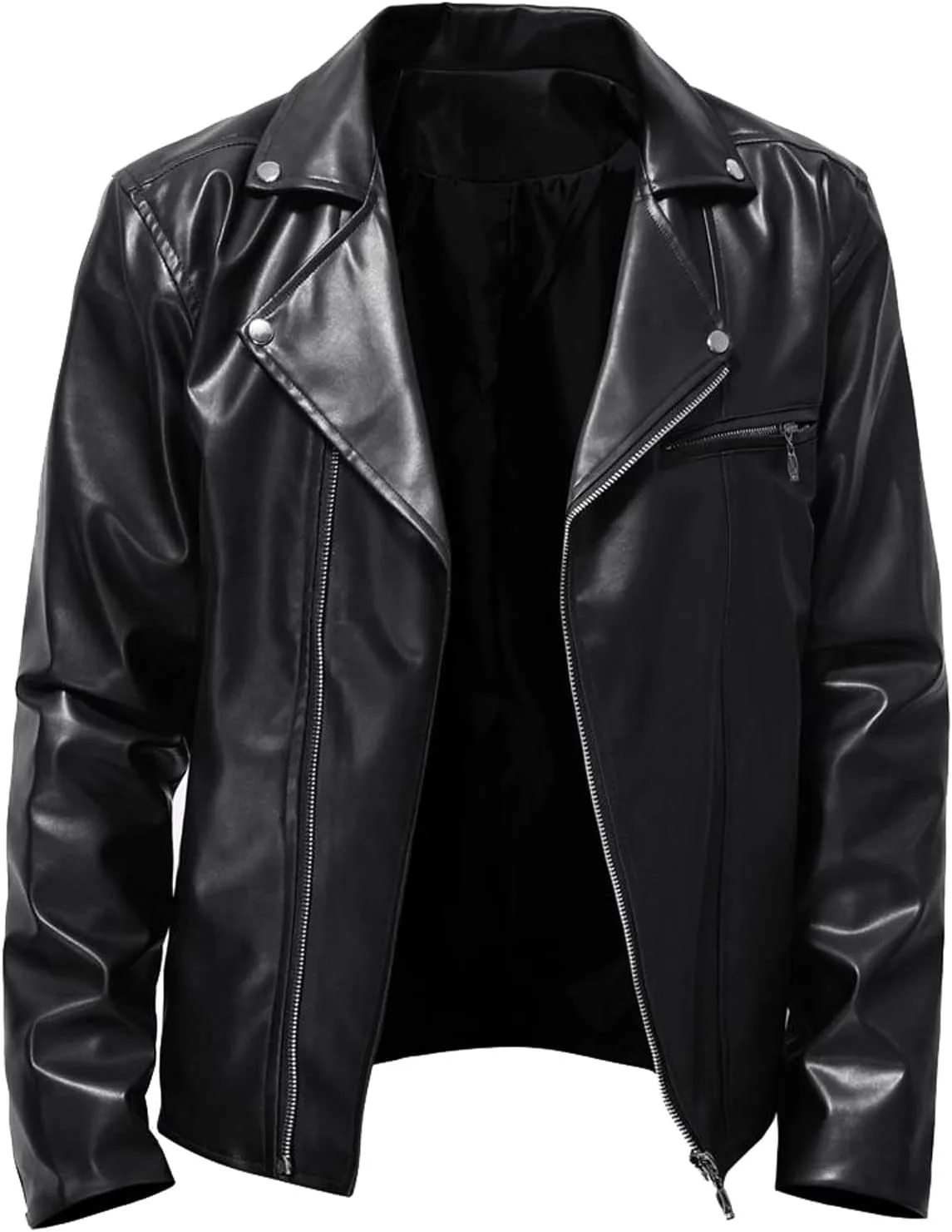 Mens Leather Jackets Casual Faux Leather Motorcycle Jacket Biker Vintage Outwear Classic Fit Full Zipper Jackets