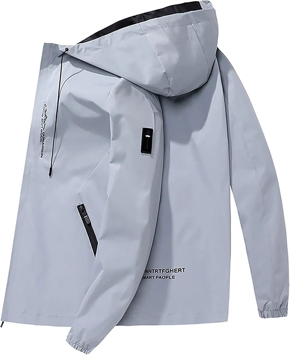 Mens Lightweight Waterproof Raincoat Packable Rain Jacket with Hood Outdoor Rain Gear Travel Hiking Cycling
