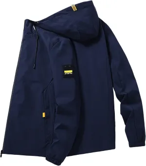 Mens Lightweight Waterproof Raincoat Packable Rain Jacket with Hood Outdoor Rain Gear Travel Hiking Cycling