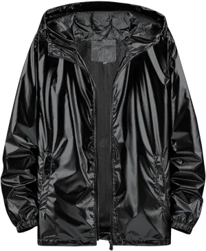 Mens Lightweight Windbreaker Waterproof Rain Jacket Hooded Windbreaker Camo Jacket with Zipper Pockets