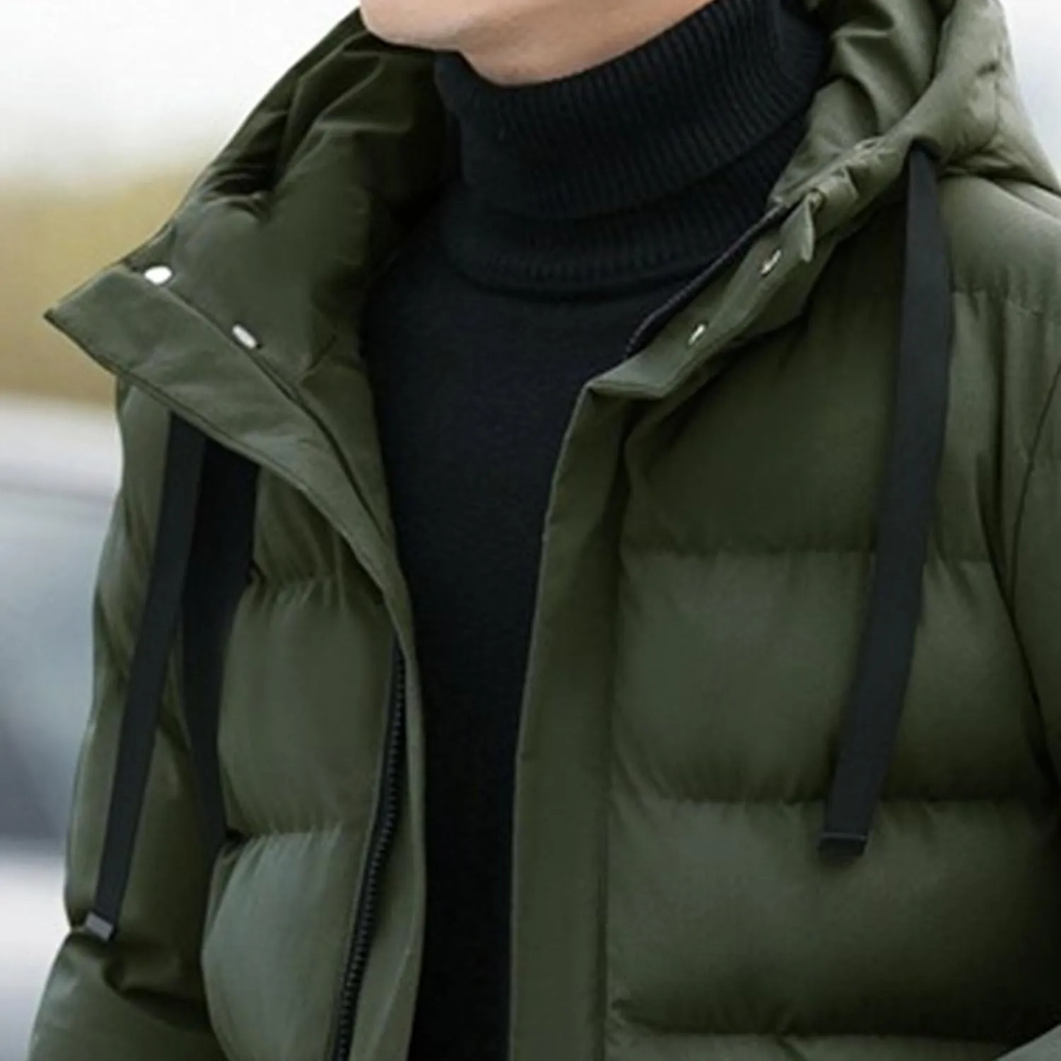 Men’s Long Winter Padded Parka Jackets Warm Windproof Down Coats Thickened Quilted Puffer Jacket Winter Outerwear