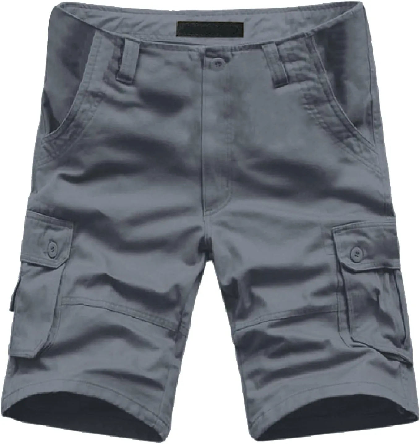Mens Outdoor Cargo Summer Shorts Elastic Waist Multi-Pocket Military Tactical Work Shorts Cotton Twill Hiking Bermuda Shorts