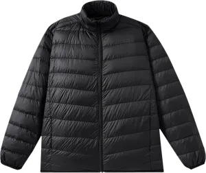 Mens Puffer Jacket with Hood, Warm Zip Up Long Sleeve Down Coat with Pockets Running Rain Jacket Work Down Parka Jacket Men