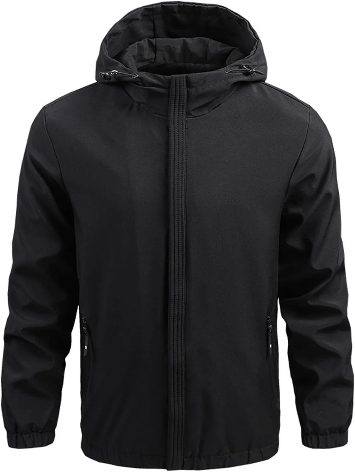 Men's Rain Jacket with Hood Waterproof Lightweight Windbreaker Jacket Casual Outdoor Running Hiking Cycling Raincoat