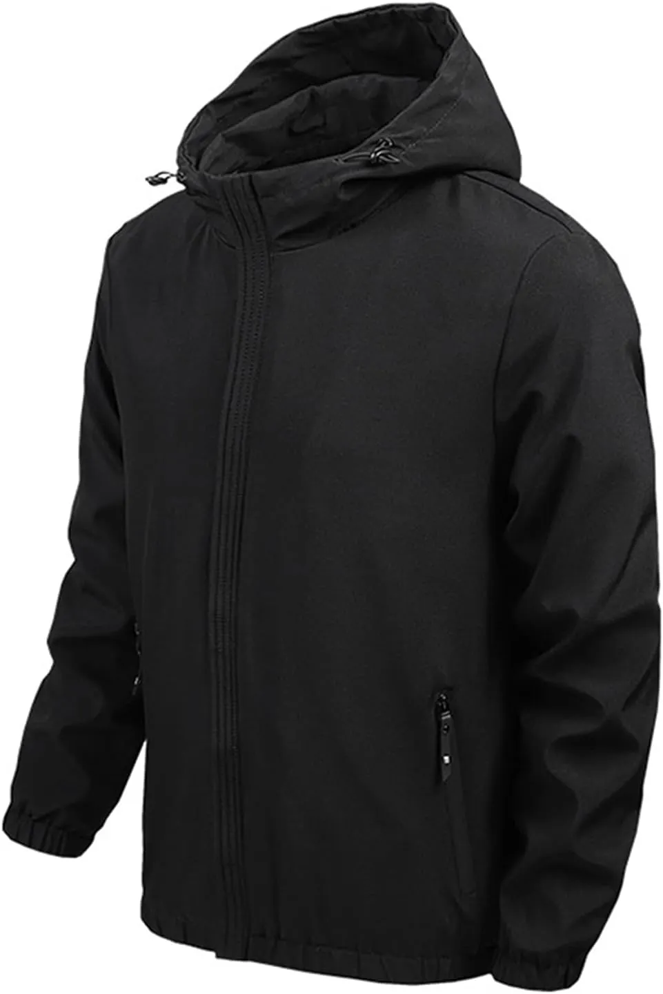 Men's Rain Jacket with Hood Waterproof Lightweight Windbreaker Jacket Casual Outdoor Running Hiking Cycling Raincoat