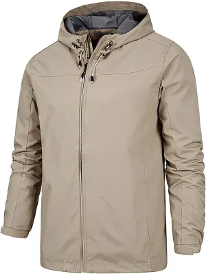 Men's Rain Jackets Waterproof Warm Puffer Jacket Hooded Windproof Winter Coat Bomber Jacket, XL-5XL