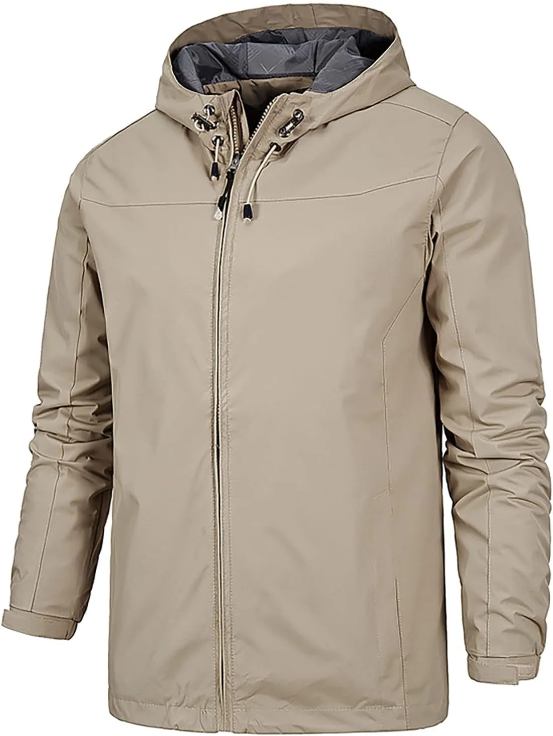 Men's Rain Jackets Waterproof Warm Puffer Jacket Hooded Windproof Winter Coat Bomber Jacket, XL-5XL