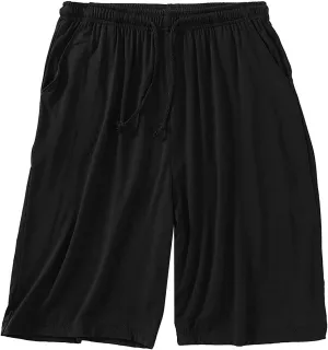 Mens Shorts Elastic Waist Relaxed Fit Casual Summer Beach Shorts Plus Size Baggy Stretch Lounge Pajama Pants with Pockets