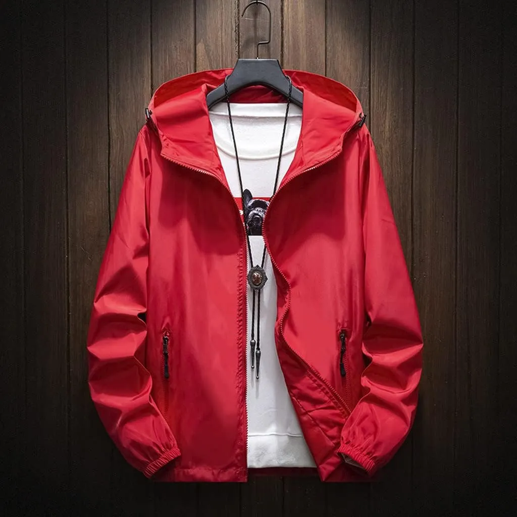 Men's Windbreaker Rain Jacket Lightweight Pullover For Hiking Golf Running Jacket, M-7XL