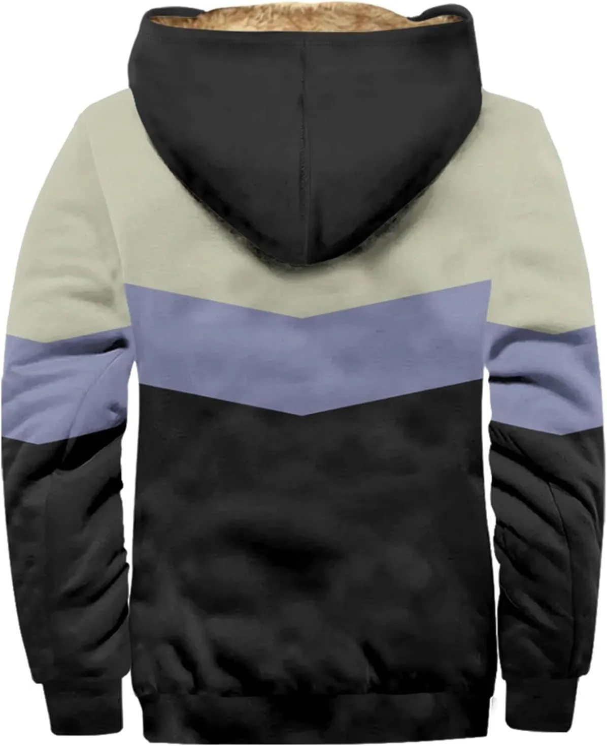 Mens Winter Jacket Sherpa With Hood Warm Coats Fleece Zipper Hoodie Big Tall Heavyweight Fall Outfits With Pockets