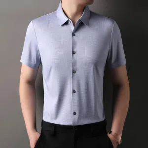 Men's Wrinkle Free Shirt Casual Comfortable Slim Fit Lightweight Breathable Soft Versatile Office Wear Trendy Top