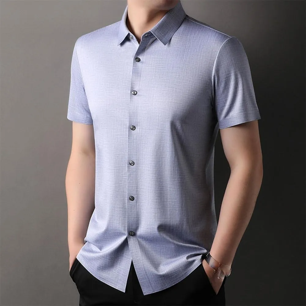 Men's Wrinkle Free Shirt Casual Comfortable Slim Fit Lightweight Breathable Soft Versatile Office Wear Trendy Top
