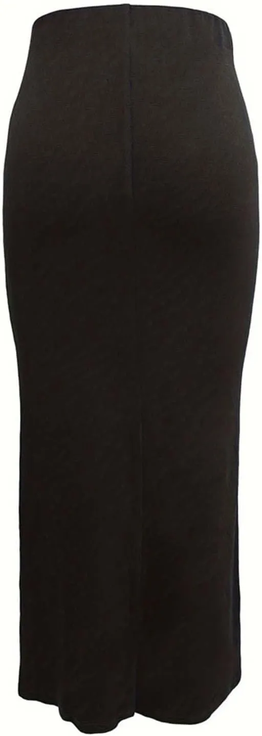 Midi Skirts for Women Spring Fall Ruffled Side Slit Long Skirt Casual Floral a Line Skirts Cool High Waisted Skirt
