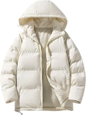Muscularfit Padded Jacket Coats for Men Winter Waterproof Puffer Jacket Bubble Coats Padded Quilted Down Jacket with Pockets