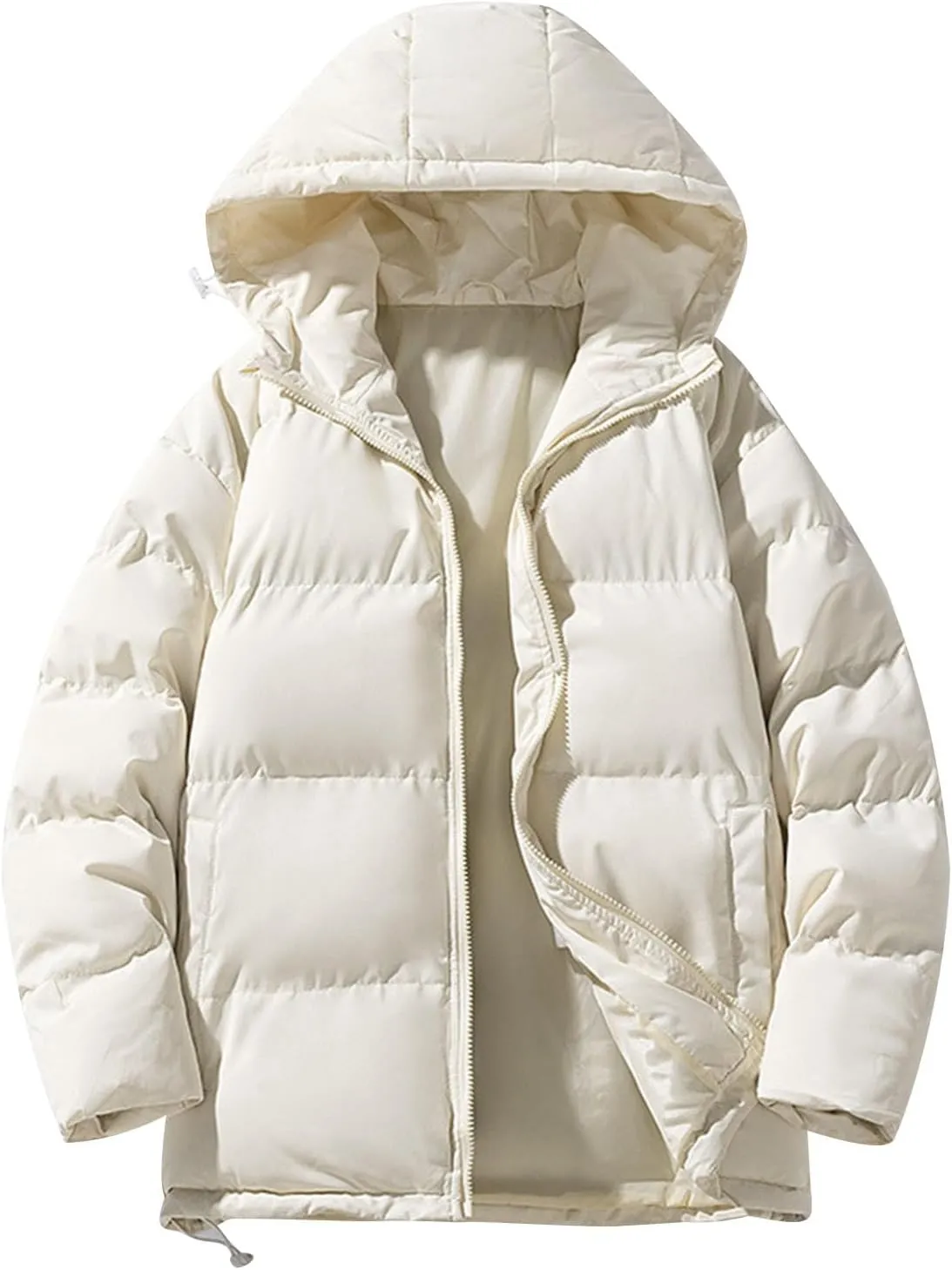 Muscularfit Padded Jacket Coats for Men Winter Waterproof Puffer Jacket Bubble Coats Padded Quilted Down Jacket with Pockets