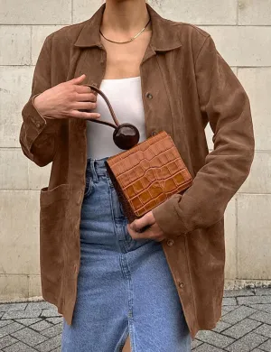 Mywinway Suede Jacket for Women Fall Winter Casual Y2k Oversized Faux Leather Blazer Jackets Trench Coat Outerwear