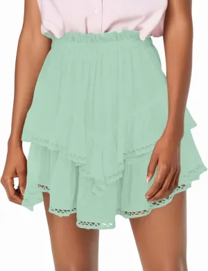 NBXNZWF Women Flowy Shorts High Waisted Summer Casual Boho Ruffle Skirts Cute Crochet Tiered Golf Tennis Y2K Mini Skorts