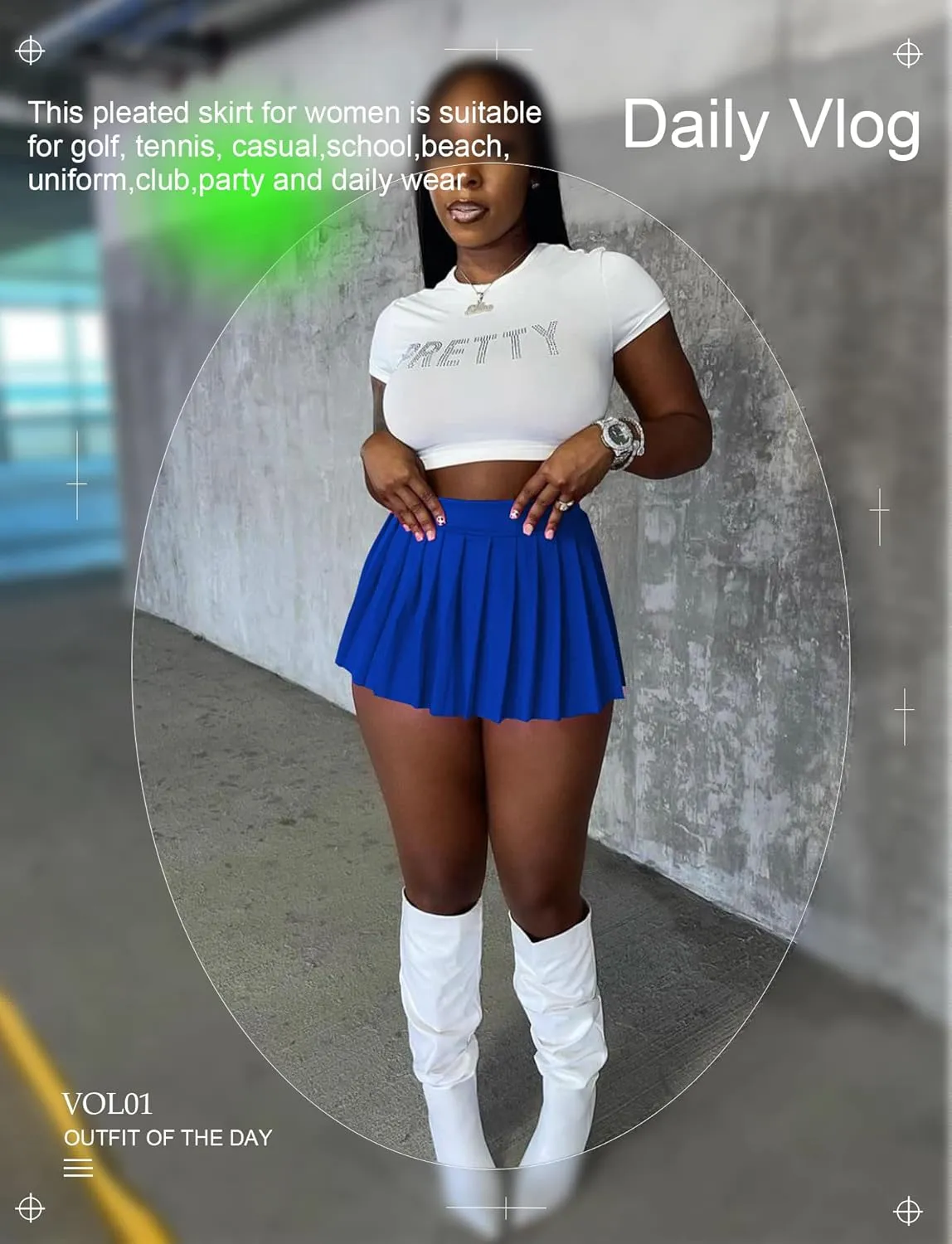 Panegy Mini Pleated Skirts for Women High Waist Sexy Y2k Short Skirts
