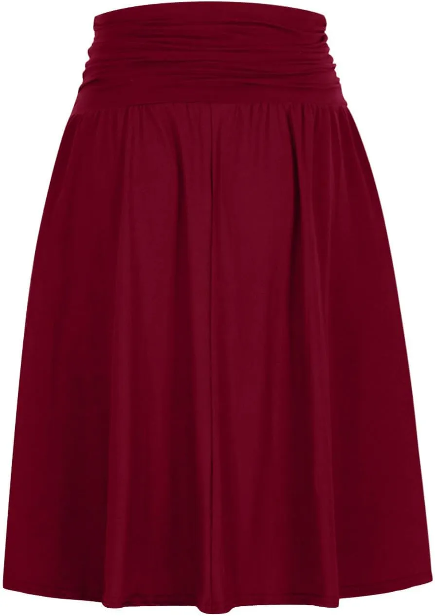 Pleated Skirt Women High Waisted Flowy Mini Skirts Casual Comfy Solid Color Half Skirt Soft Ruffle a Line Skirts