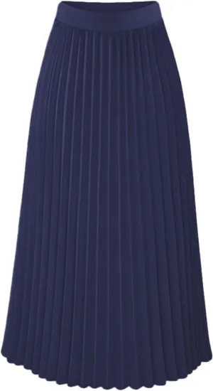 Pleated Skirts for Women Elegant High Waist a Line Skirt Fall Winter Casual Loose Fit Midi Skirt Trendy Long Skirt
