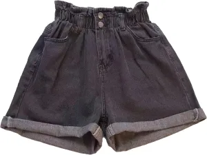 Plus Size Jean Shorts for Curvy Women Jean Shorts Womens Women's High Waisted Denim Short Rolled Blue Jeans Short