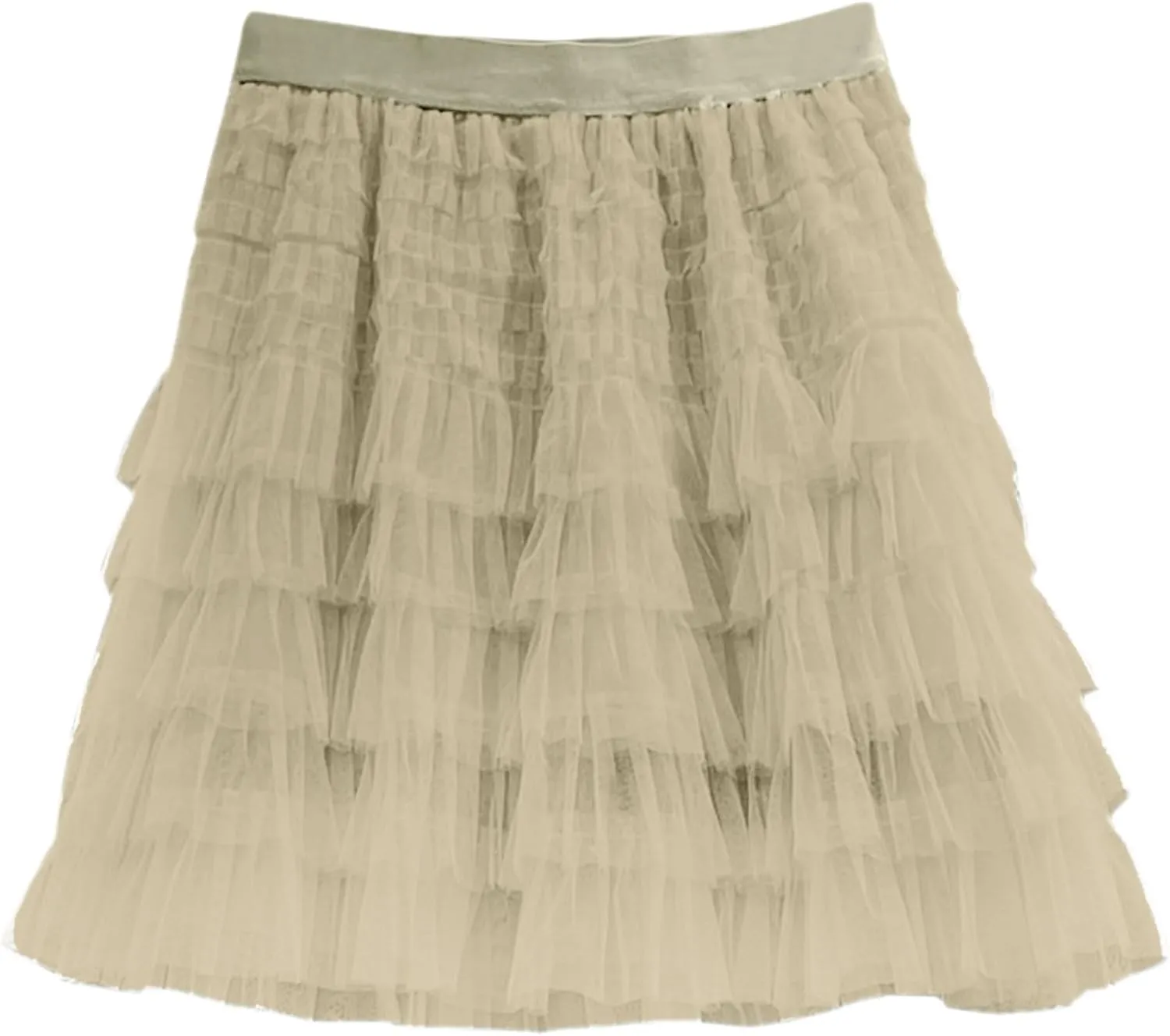 Plus Size Mini Skirt for Women Summer Lightweight Solid Mesh Ruffles A-Line Beach Mini Skirts for Vacation Streetwear