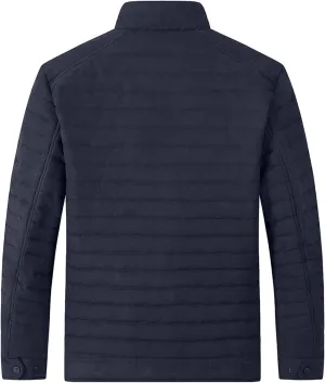 Puffer Jacket for Men, Insulated Full Zip Long Sleeve Puffer Jackets with Pockets Fall Jackets Long Hooded Down Jacket Men
