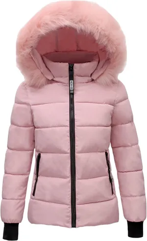 Quilted Jacket for Women Long Sleeve Solid Zipper Hooded Down Jackets Winter Fleece Sherpa Jackets with Zipper Pockets
