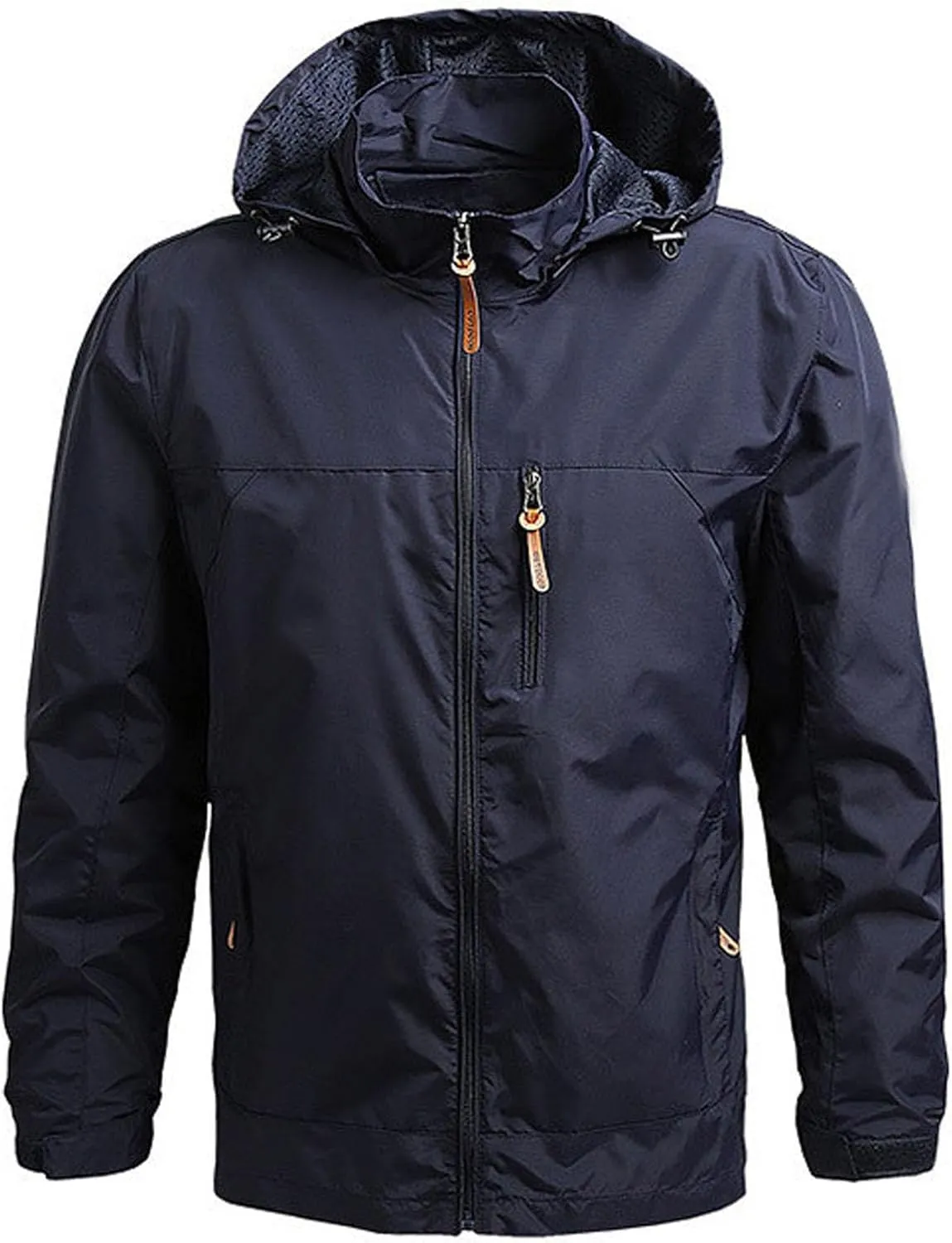Rain Jacket Men Waterproof Lightweight Packable Shell Jacket Raincoat Hood for Hiking Travel Outdoor Windbreaker