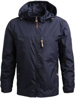 Rain Jacket Men Waterproof Lightweight Packable Shell Jacket Raincoat Hood for Hiking Travel Outdoor Windbreaker