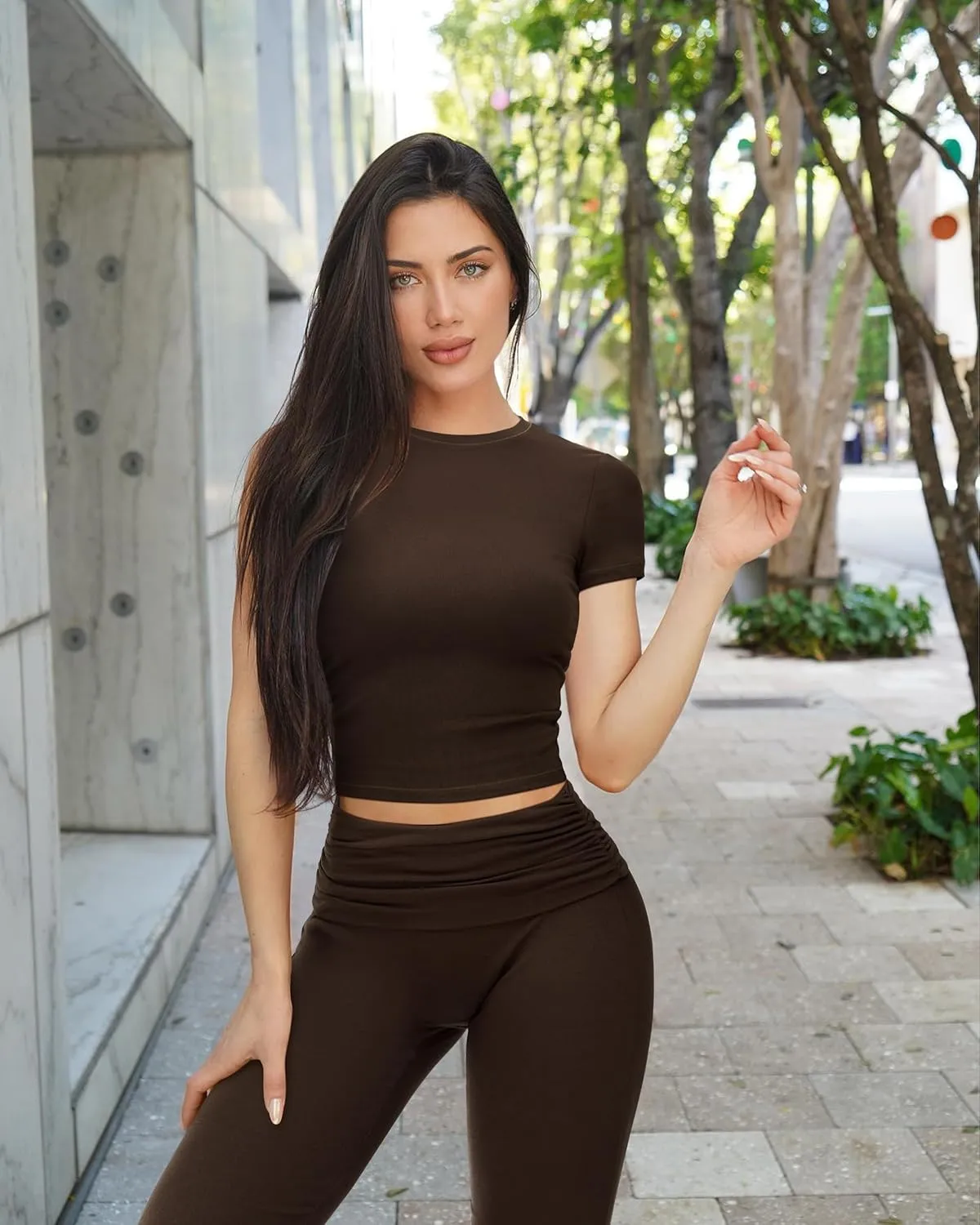 RXRXCOCO Women's 2 Piece Lounge Sets Y2K Crop Tops Fold Over Flare Pants Casual Outfits Matching Sets