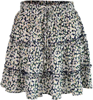 Skorts for Women Dressy Casual Pleated Flowy Mini Skirt High Waisted A Line Short Skirt Summer Beach Hawaii Outfits