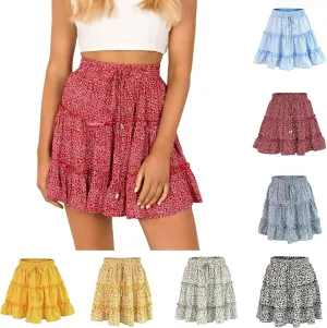 Skorts for Women Dressy Casual Pleated Flowy Mini Skirt High Waisted A Line Short Skirt Summer Beach Hawaii Outfits