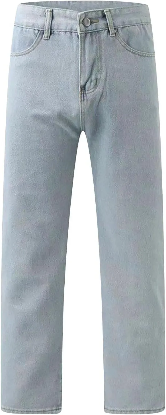 Straight Leg Jeans for Women High Waisted Boyfried Denim Pants Ripped Distressed with Pockets Baggy Jean Trousers
