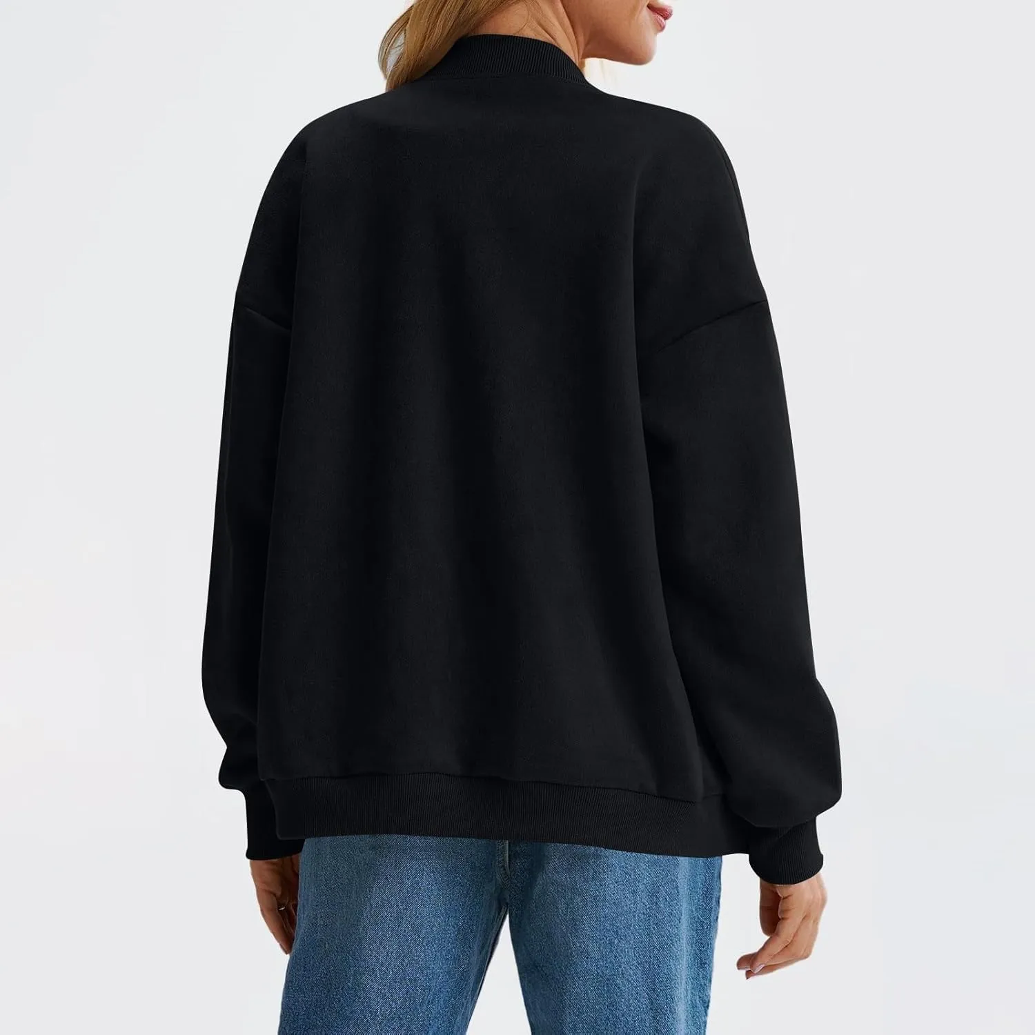 Suede Jacket Women Button Down Bomber Jacket Dressy Casual Varsity Moto Shackets with Pockets Fall Coat Y2k Clothes