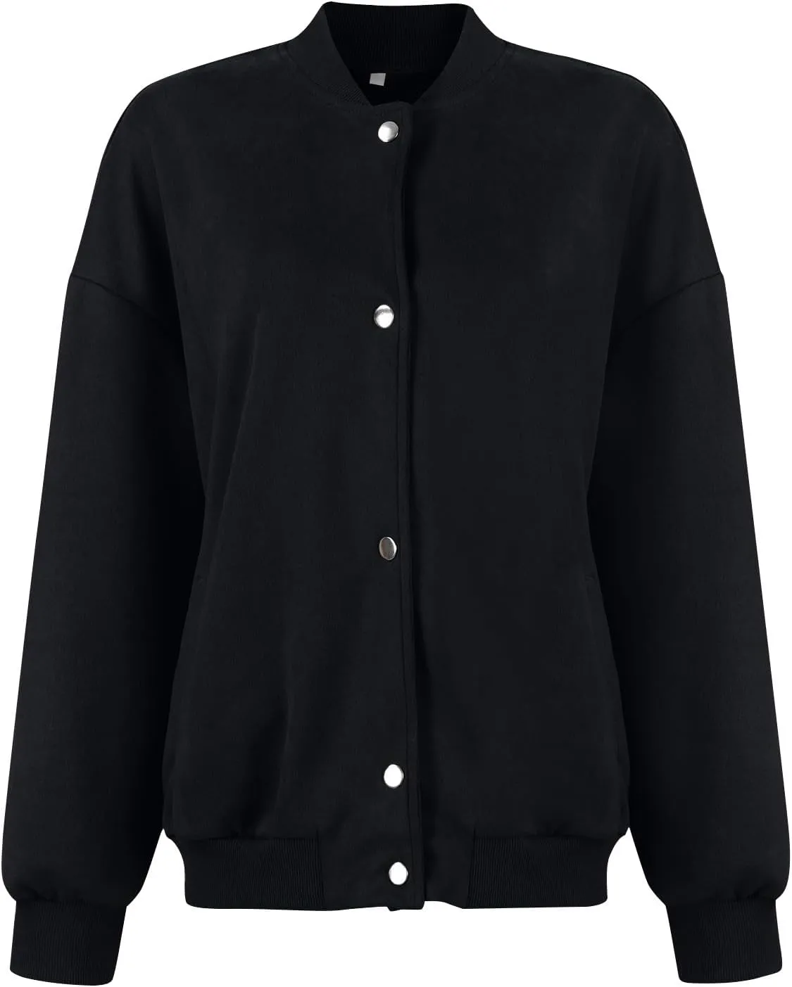 Suede Jacket Women Button Down Bomber Jacket Dressy Casual Varsity Moto Shackets with Pockets Fall Coat Y2k Clothes