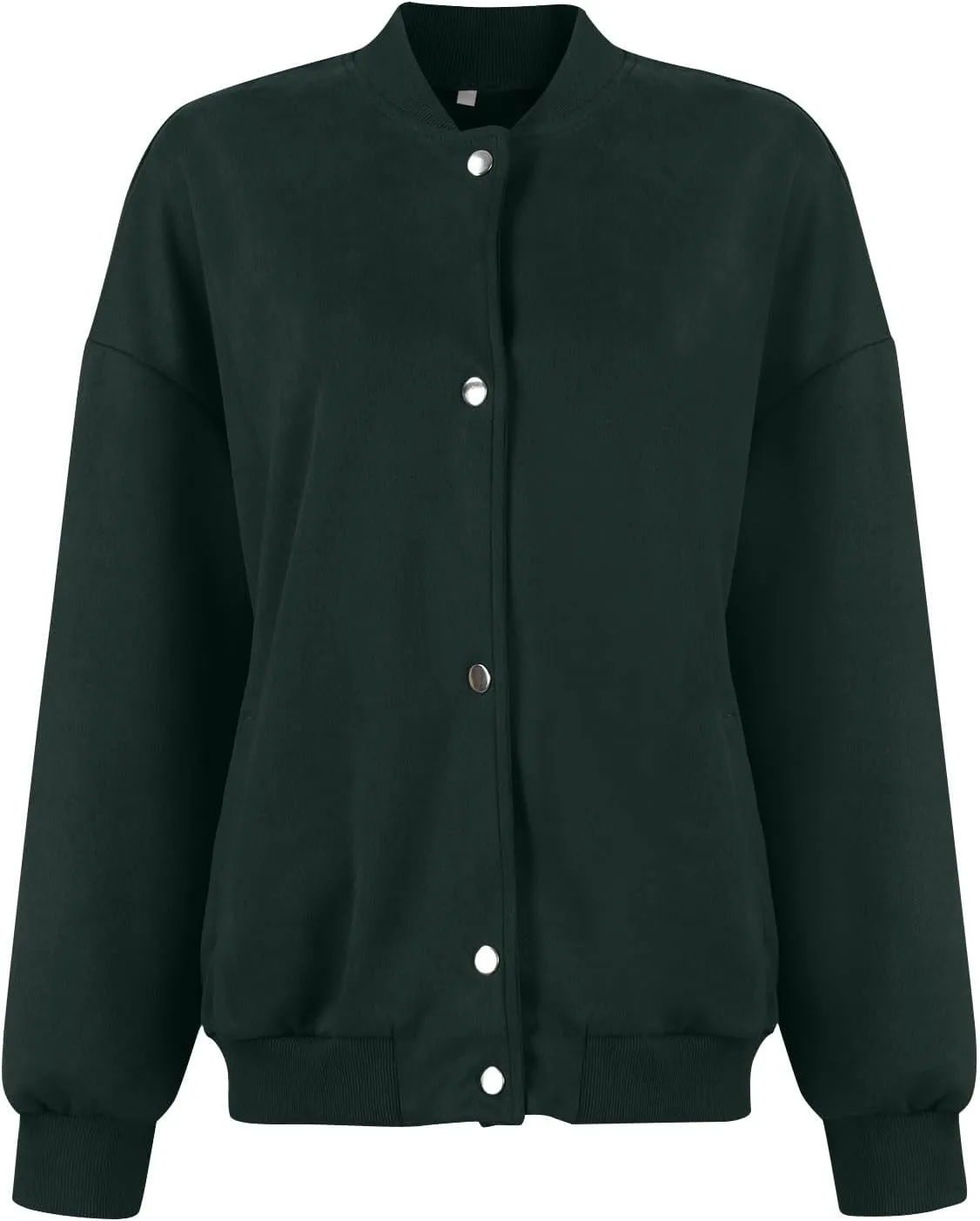 Suede Jacket Women Button Down Bomber Jacket Dressy Casual Varsity Shackets with Pockets Fall Coat Y2k Clothes