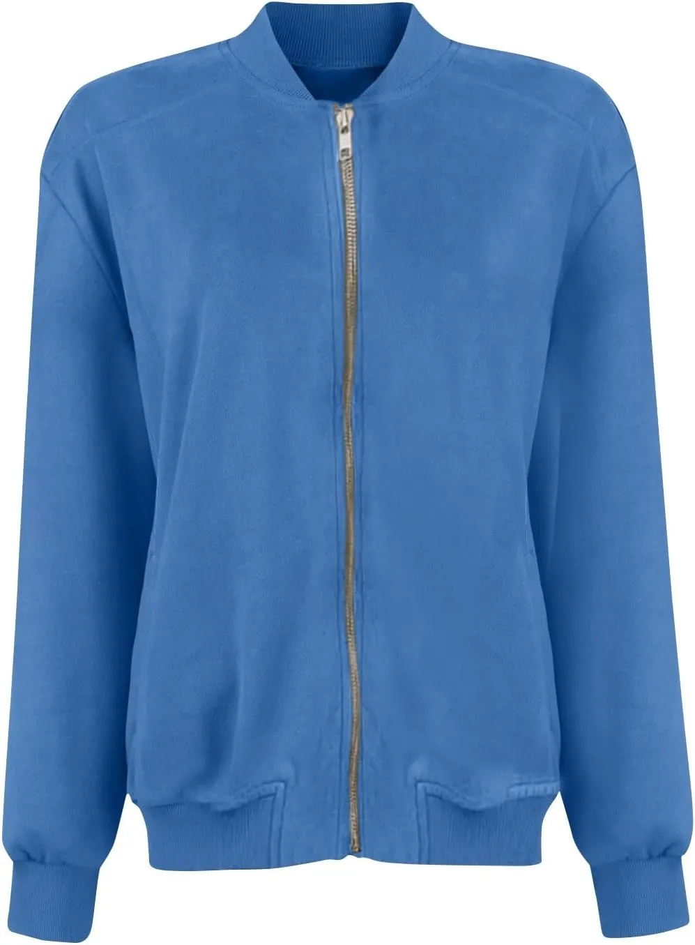 Suede Jacket Women Cropped Zip Up Bomber Jackets Dressy Casual Fall Coat Long Sleeve Biker Moto Jacket Outerwear