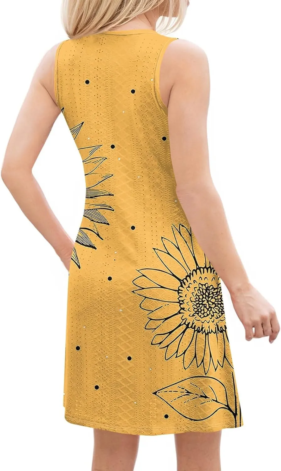 Summer Dresses for Women 2025 Sleeveless Casual Beach Sundresses T Shirt Dress with Pockets