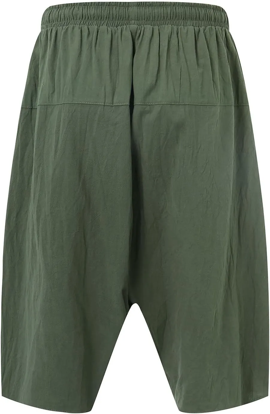 SUWBMHWE Biking Shorts for Men, Mens Summer Fashion Casual Cotton Cropped Pants Loose Low Crotch Harem Pants