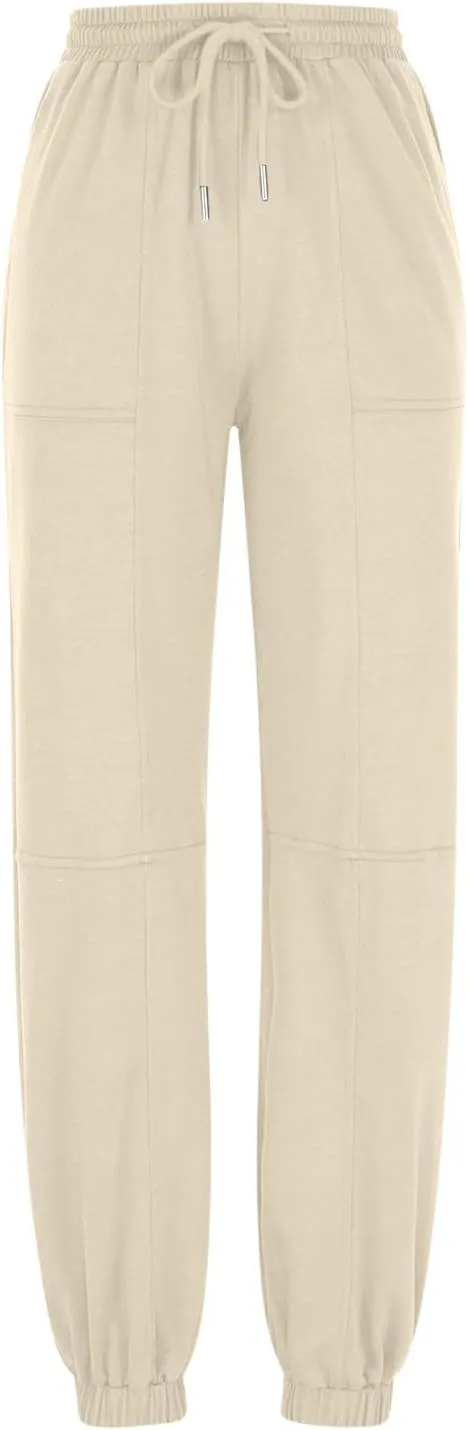 Sweatpants Women Fleece Lined Fall Workout Plus Size Pants Solid Loose Fit Elastic Waist Baggy Workout Pants Casual