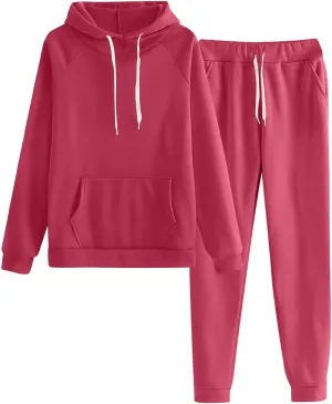 Sweatsuit 2 Piece Set Men Women Long Sleeve Hoodie Tracksuit Casual Athletic Sweatshirts Jogger Sweatpants